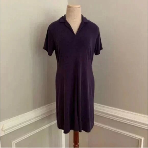 Laura Leigh Ltd. Sport Women's Purple Comfort Stretch Split Neck Dress Medium - Picture 6 of 6